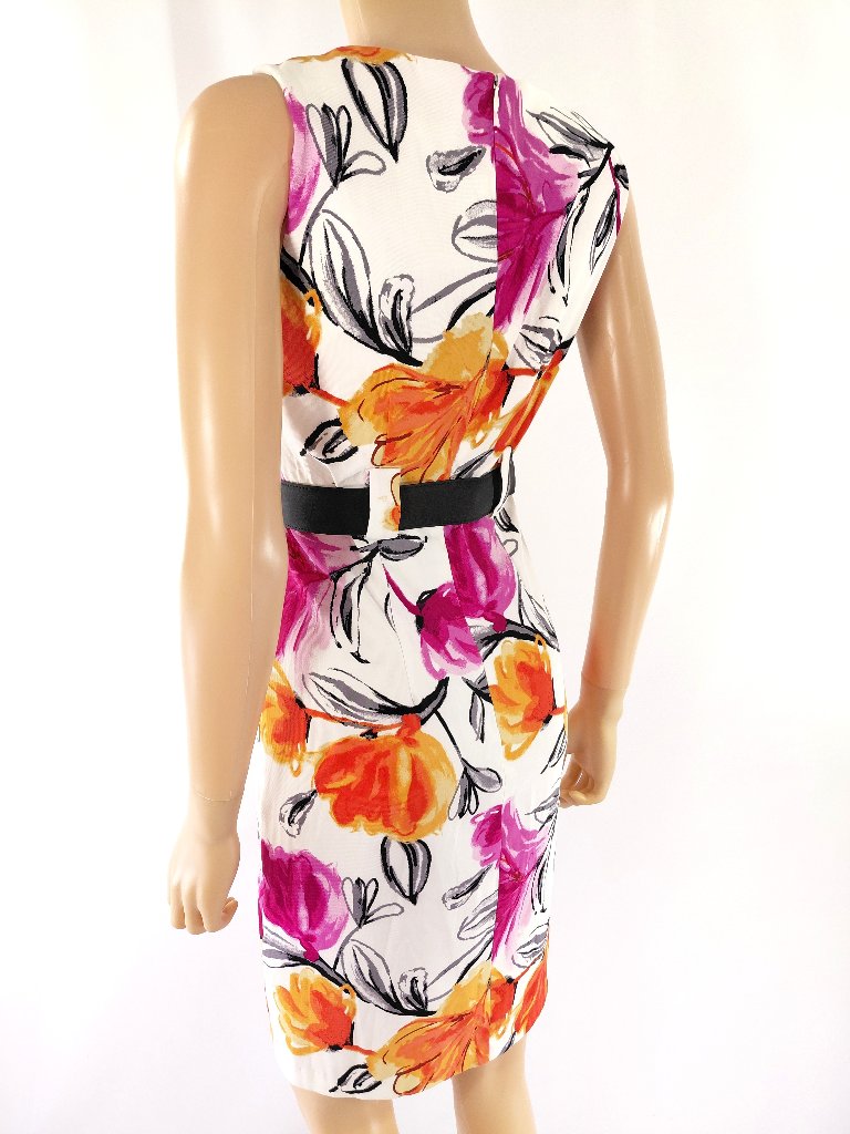 Ab Studio Dress Sleeveless Scoop Neck Floral Stretch 6 — image 3 of 4